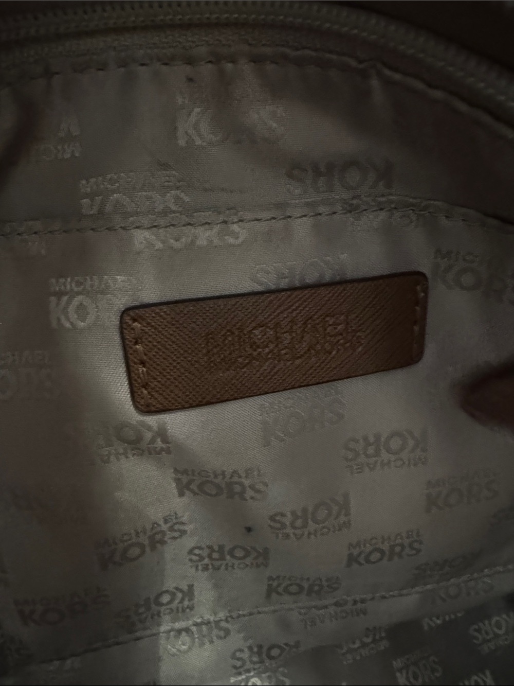 Michael Kors Dark Brown Logo Tote with Gold MK Charm - Picture 4 of 5